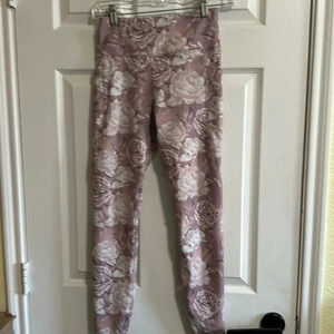 Cali Sport Pink Floral Legging with Pockets Size Small EUC